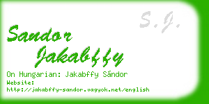 sandor jakabffy business card