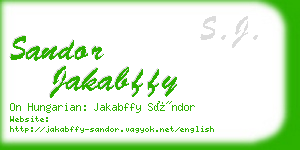 sandor jakabffy business card